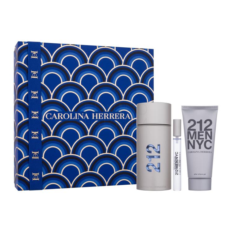 Carolina Herrera 212 NYC Men Zestaw woda toaletowa 100 ml + woda toaletowa 10 ml + żel po goleniu 100 ml