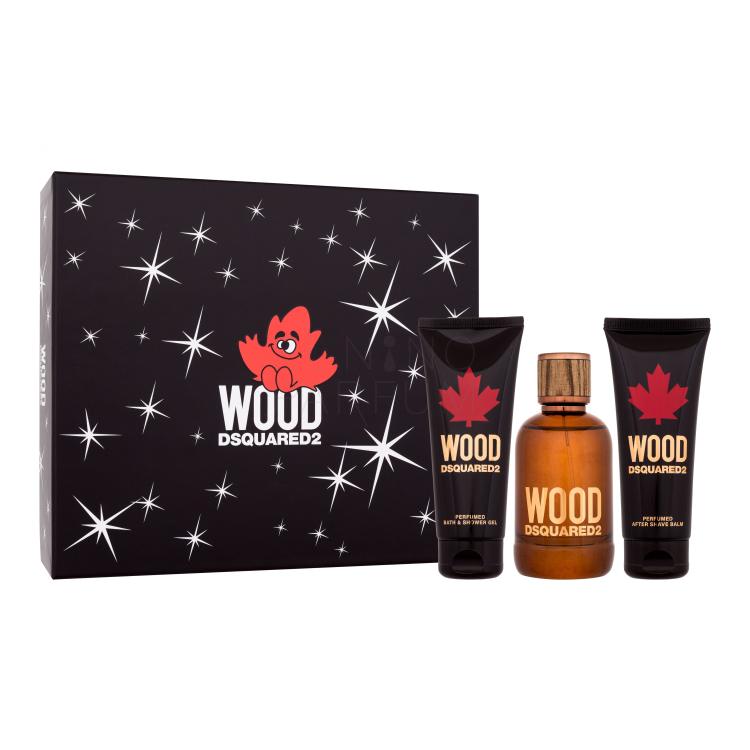 Dsquared2 Wood Zestaw woda toaletowa 100 ml + żel pod prysznic 100 + balsam po goleniu 100 ml