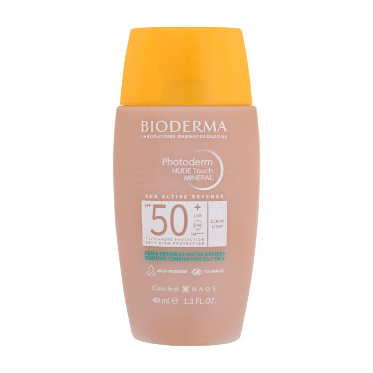 BIODERMA Photoderm Nude Touch Mineral SPF50+ Preparat do opalania twarzy 40 ml Odcień Light