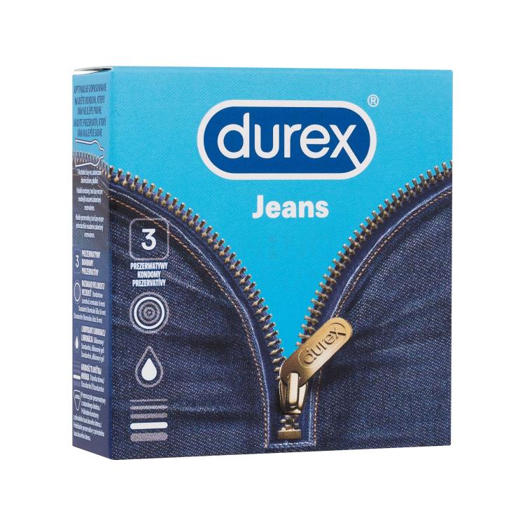 Durex Jeans Prezerwatywy dla mężczyzn Zestaw Uszkodzone pudełko