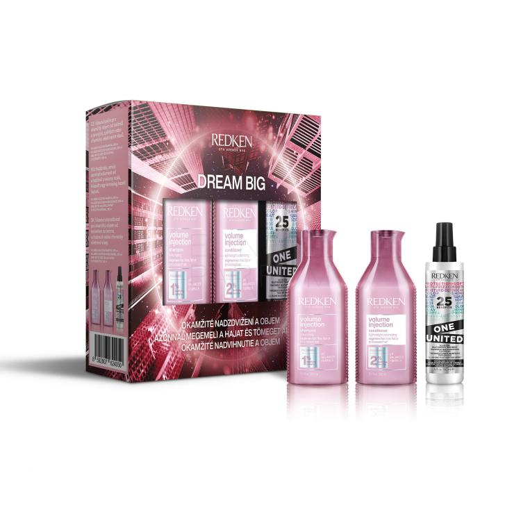 Redken Volume Injection Dream Big Zestaw szampon Volume Injection 300 ml + odżywka Volume Injection 300 ml + kuracja do włosów One United All-In-One Multi-Benefit Treatment 150 ml