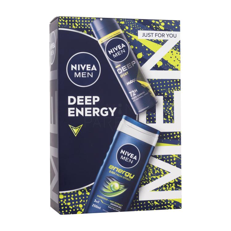 Nivea Men Deep Energy Zestaw antyperspirant Men Deep Sport 150 ml + żel pod prysznic Men Energy 250 ml