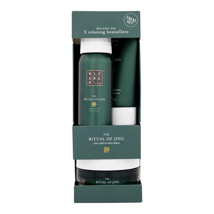 Rituals The Ritual Of Jing 3 Relaxing Bestsellers Zestaw krem do ciała The Ritual Of Jing 70 ml + pianka pod prysznic The Ritual Of Jing 50 ml + peeling do ciała The Ritual Of Jing 125 g Uszkodzone pudełko