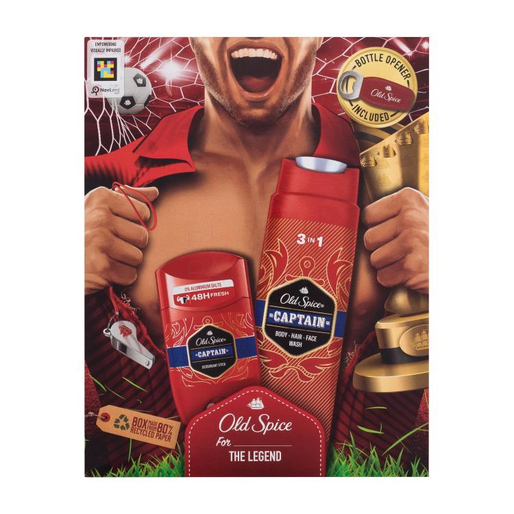 Old Spice Captain Zestaw deostick 50 ml + żel pod prysznic 3w1 250 ml + otwieracz do butelek Uszkodzone pudełko