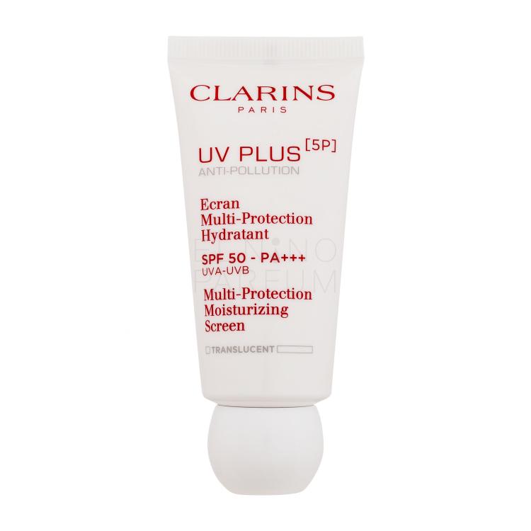 Clarins UV Plus 5P Multi-Protection Moisturizing Screen SPF50 Krem do twarzy na dzień dla kobiet 30 ml Odcień Translucent