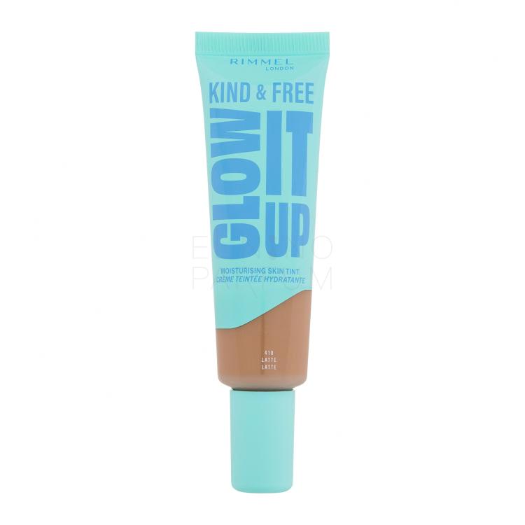 Rimmel London Kind &amp; Free Glow It Up Moisturising Skin Tint Podkład dla kobiet 30 ml Odcień 410 Latte