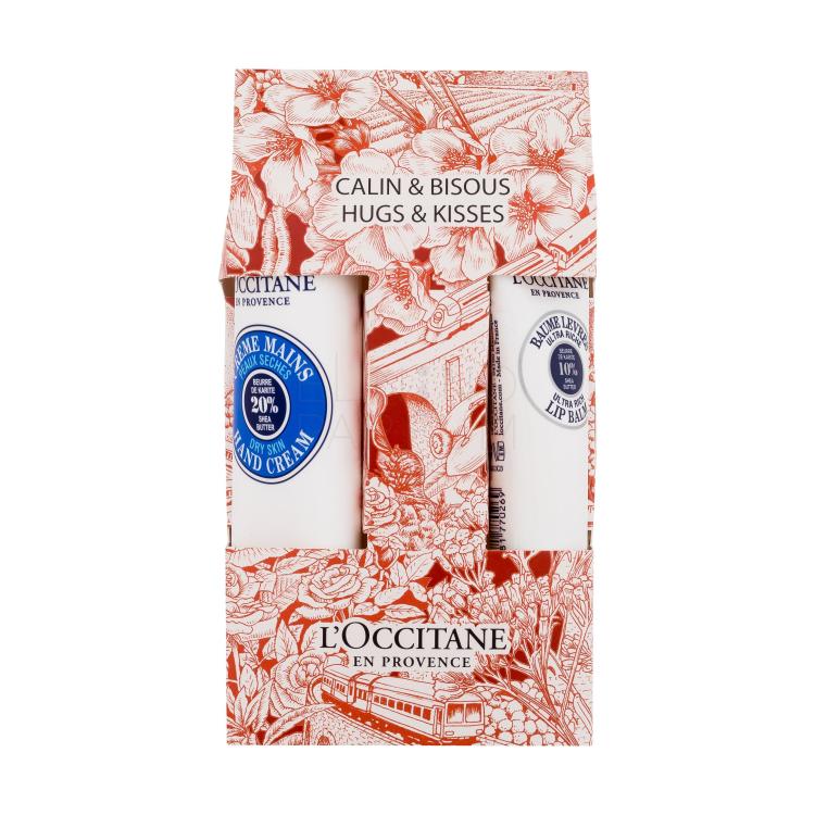 L&#039;Occitane Shea Butter Hugs &amp; Kisses Zestaw 30ml Shea Butter Hand Cream + 12ml Shea Butter Lip Balm