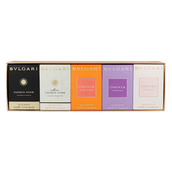 Bvlgari Mini Set 7 Zestaw 5x5ml Edt Omnia Crystalline + Edt Omnia Indian Garnet + Edt Mon Jasmin Noir L´Exquise + Edp Jasmin Noir + Edt Omnia Amethyste